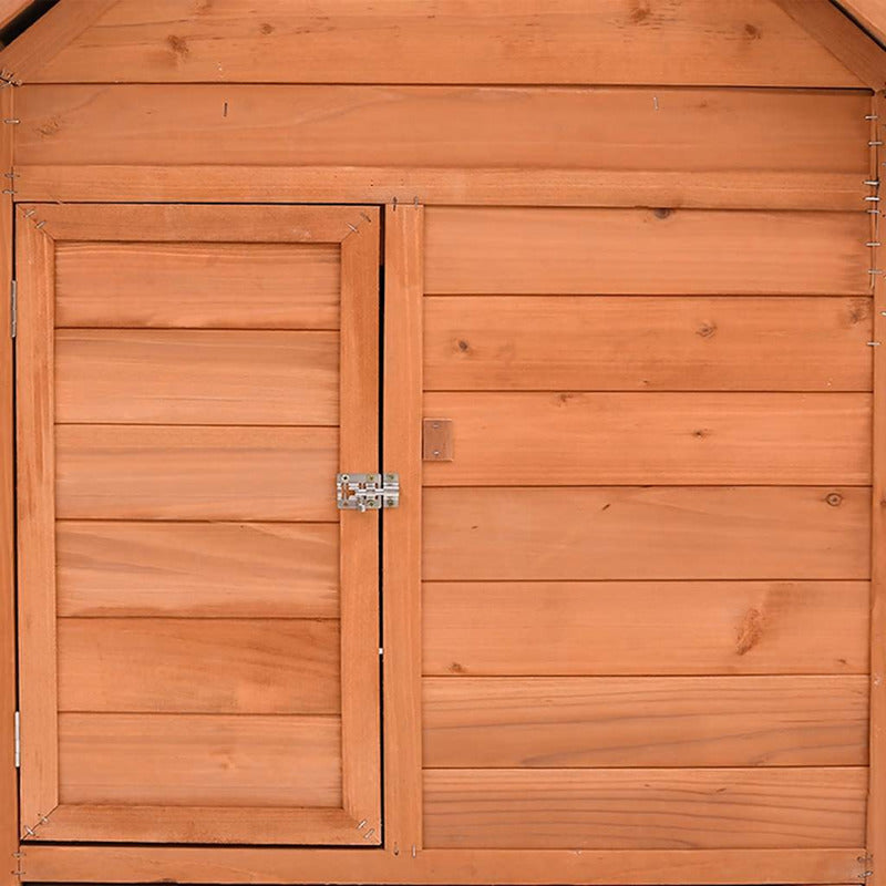Vidaxl Gallinero De Madera Maciza De Abeto Rojo 150x96x110 Cm_5