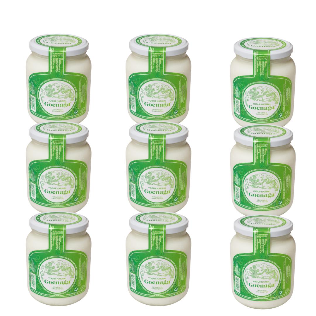 Pack 9x Yogur Natural Desnatado goenaga Yogur 720g_0