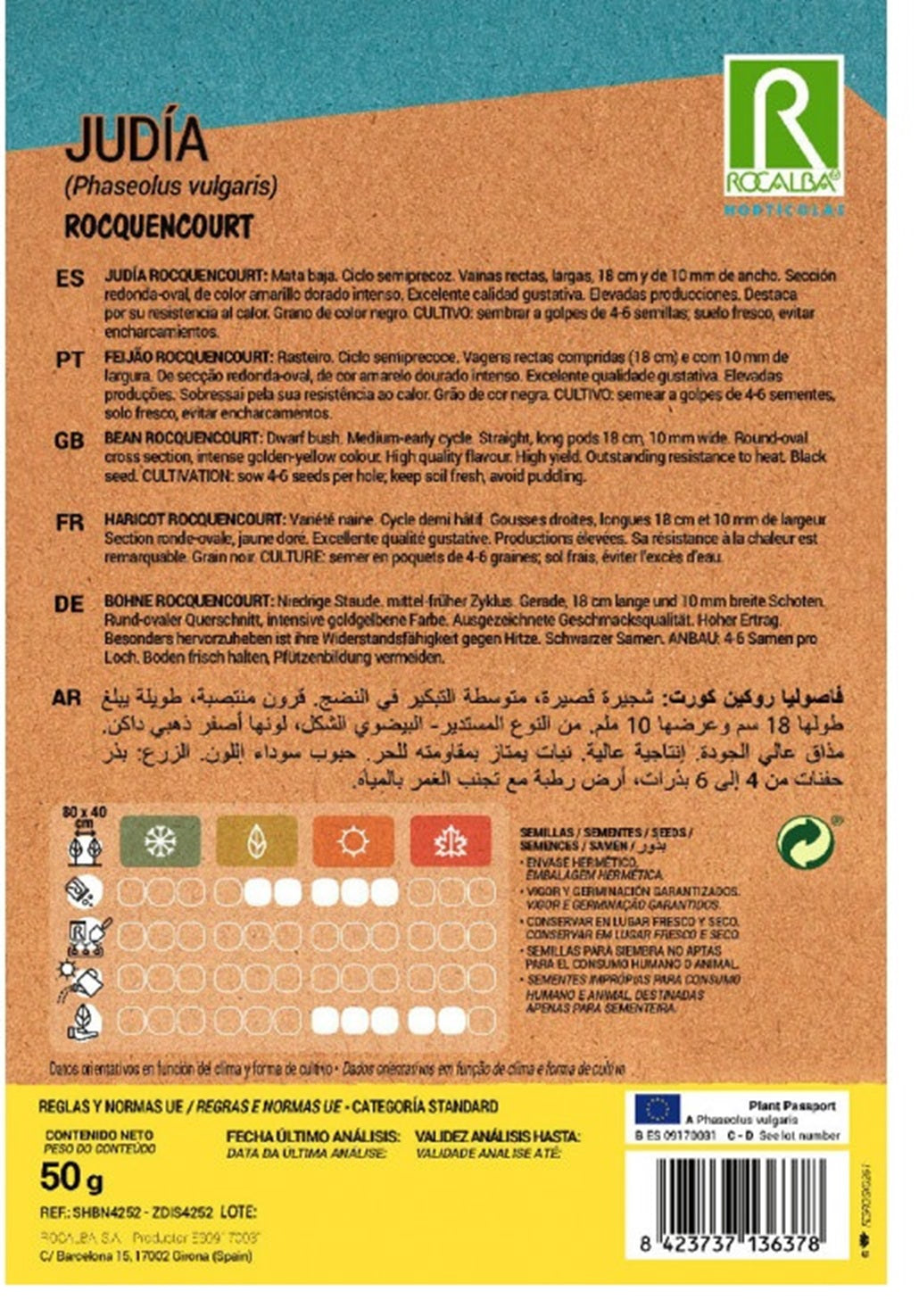 Semillas Judía Roquencourt 50g