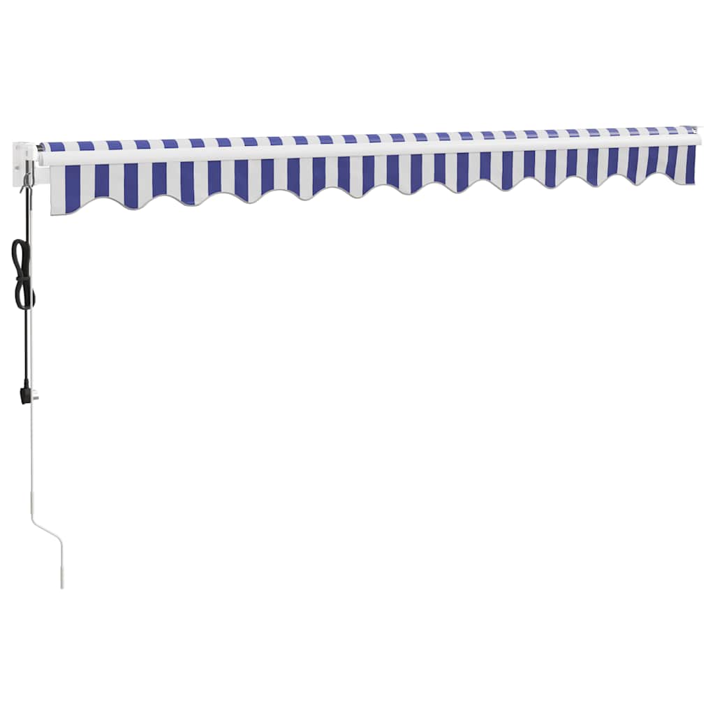 Toldo Retráctil Automático Azul Y Blanco 3x2,5 M_3