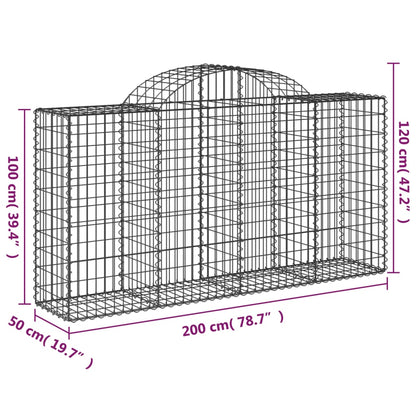 Cestas De Gaviones 50 Uds Forma De Arco Hierro 200x50x100/120cm_5
