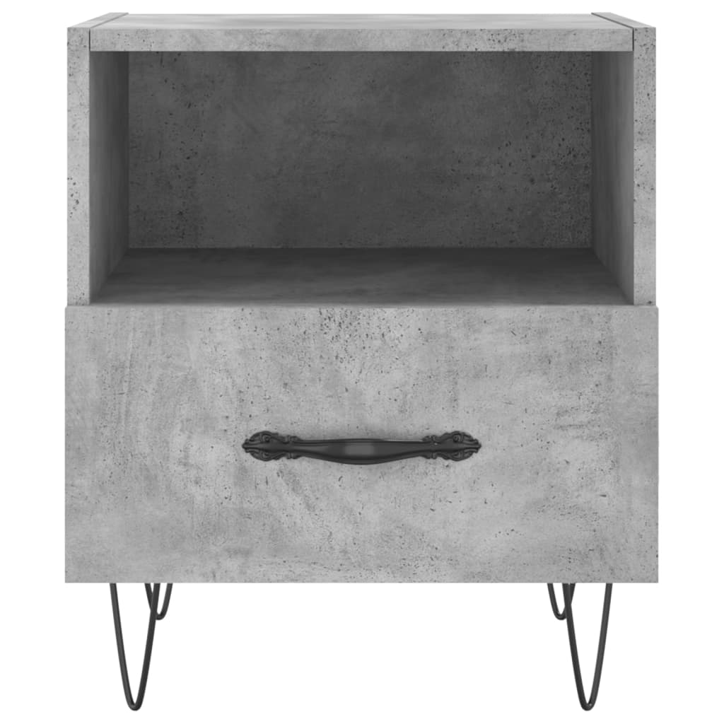 Mesita De Noche Madera Ingeniería Gris Hormigón 40x35x47,5 Cm_2