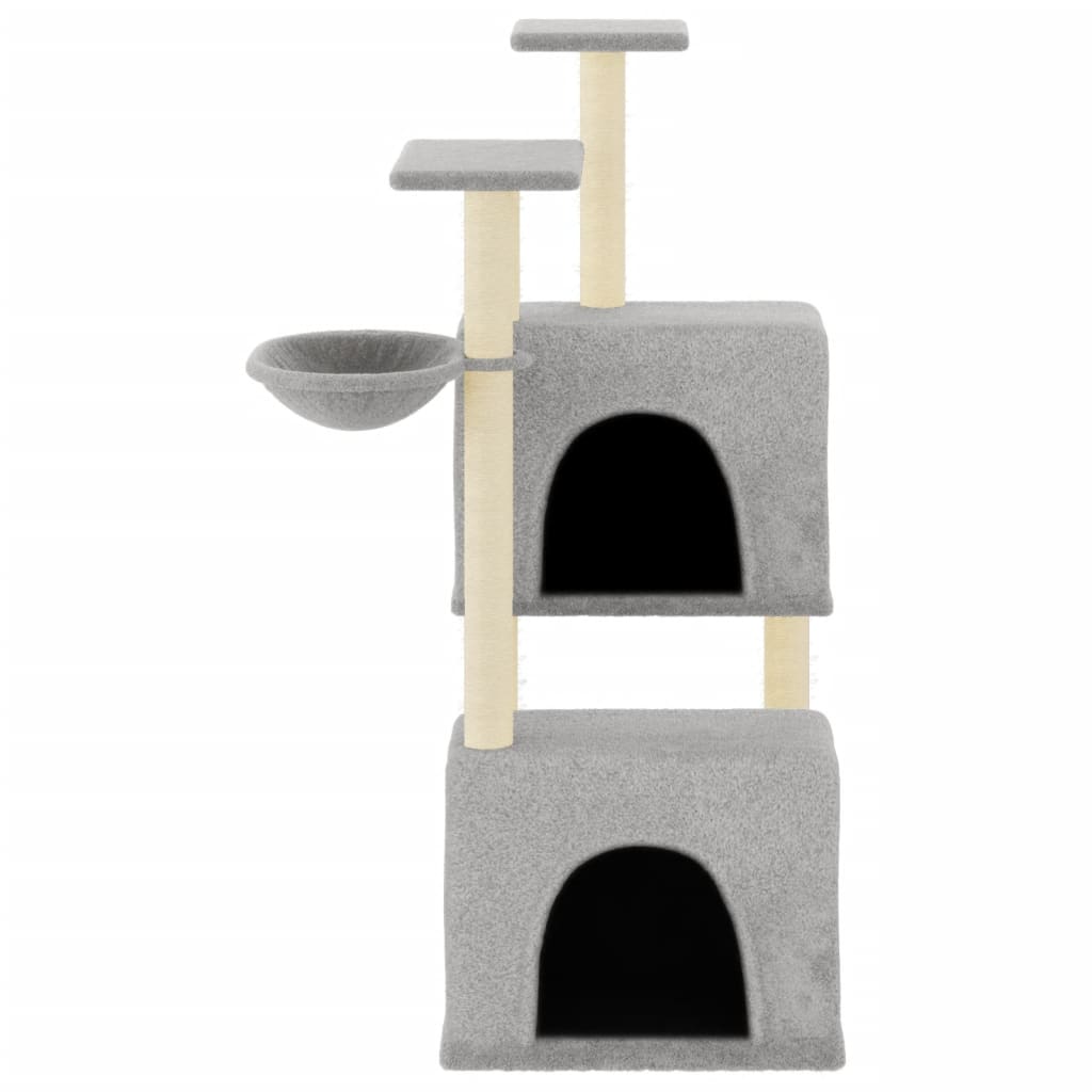 Rascador Para Gatos Con Postes De Sisal Gris Claro 122 Cm_2