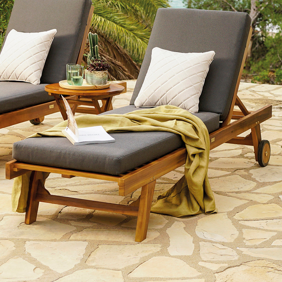 Pack 2 Tumbonas Para Jardín Con Ruedas, Reclinable, Madera Teca Grado A, Tamaño: 65x200x35 Cm, Tratamiento Al Agua Aplicado_4