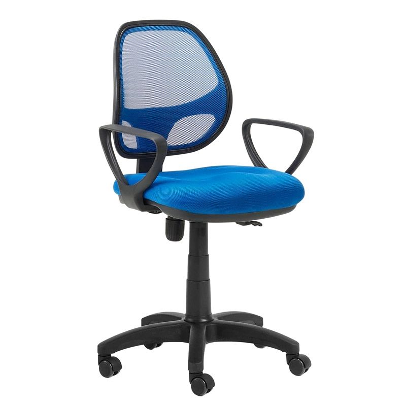 Silla De Escritorio Bari Pvc, Azul, 52,5 X 87-99 X 61cm_0