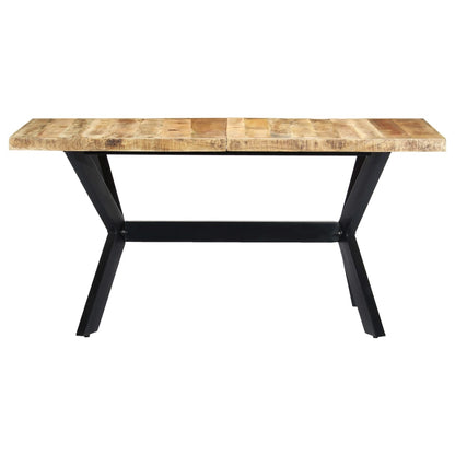 Mesa De Comedor Madera Maciza De Mango Rugosa 160x80x75 Cm_0