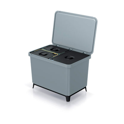 Sistema Clasificador De Reciclaje 2x10l + 1x23l  Color Gris Keden_0