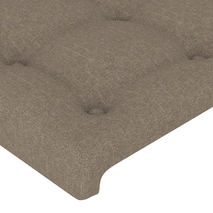 Estructura De Cama Con Cabecero De Tela Gris Taupe 80x200 Cm / Vetonek_5
