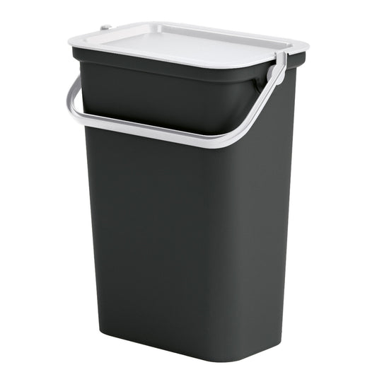 Papelera moda 10l Con Asa (cubo Negro-tapa Blanco)_0