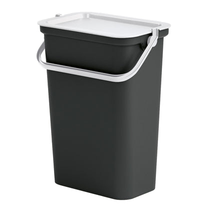 Papelera moda 10l Con Asa (cubo Negro-tapa Blanco)