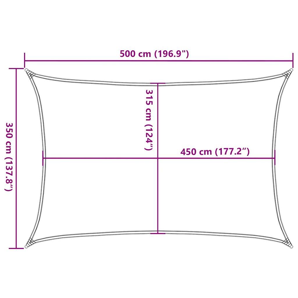 Vidaxl Toldo De Vela Rectangular Hdpe Amarillo 160 G/m² 3,5x5 M_2