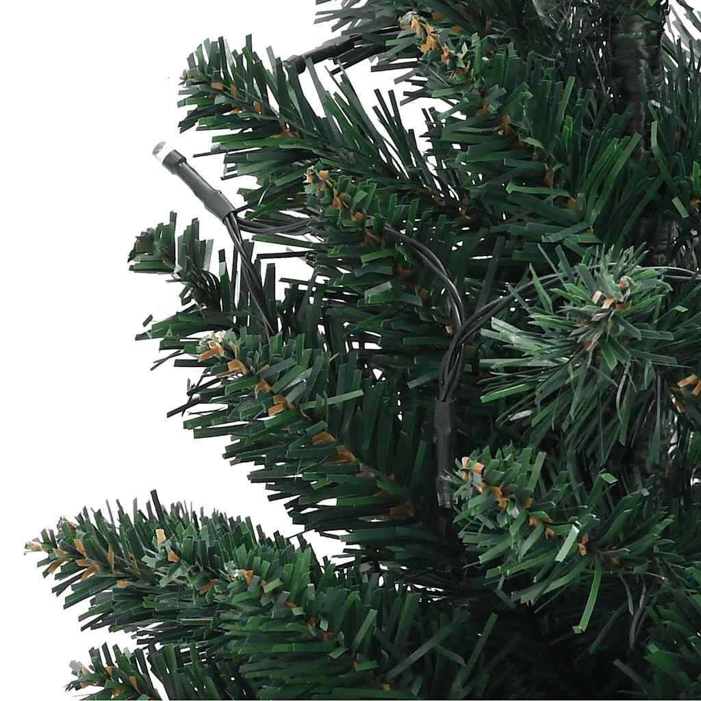 Vidaxl Árbol De Navidad Preiluminado Con Luces Y Soporte Verde 60 Cm_4