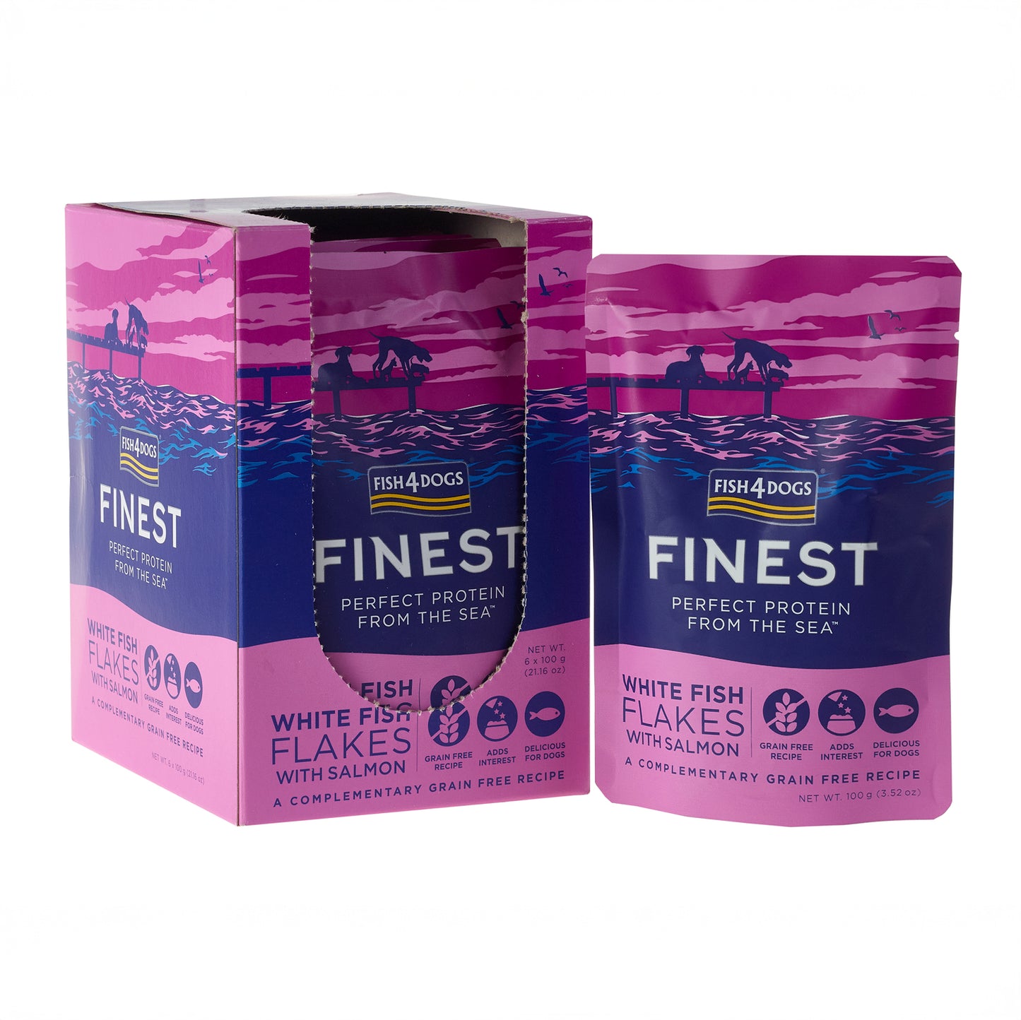 Fish4dogs Mousse Para Perro Sin Cereales – Pescado Blanco Y Salmón 100 G (pack De 6)_0