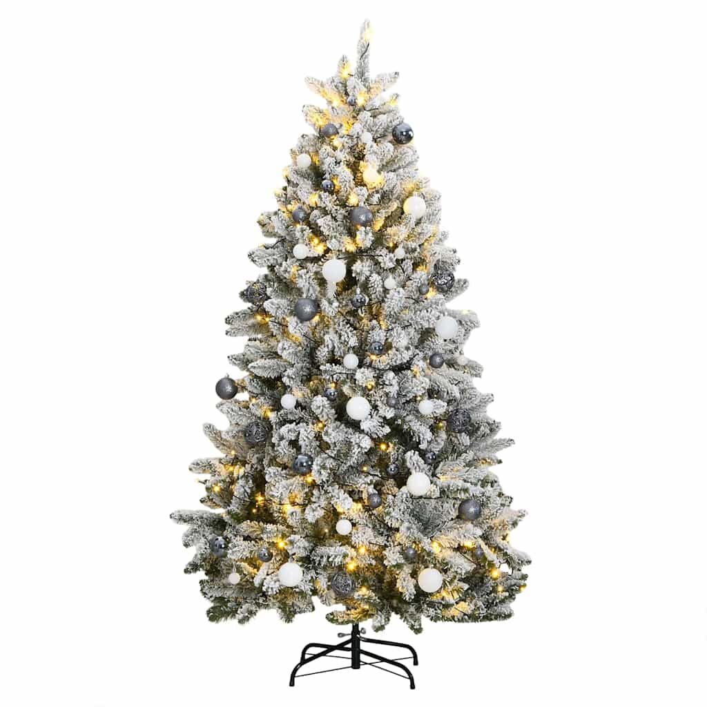 Vidaxl Árbol De Navidad Artificial Con Bisagras 300 Led Y Bolas 270 Cm_0