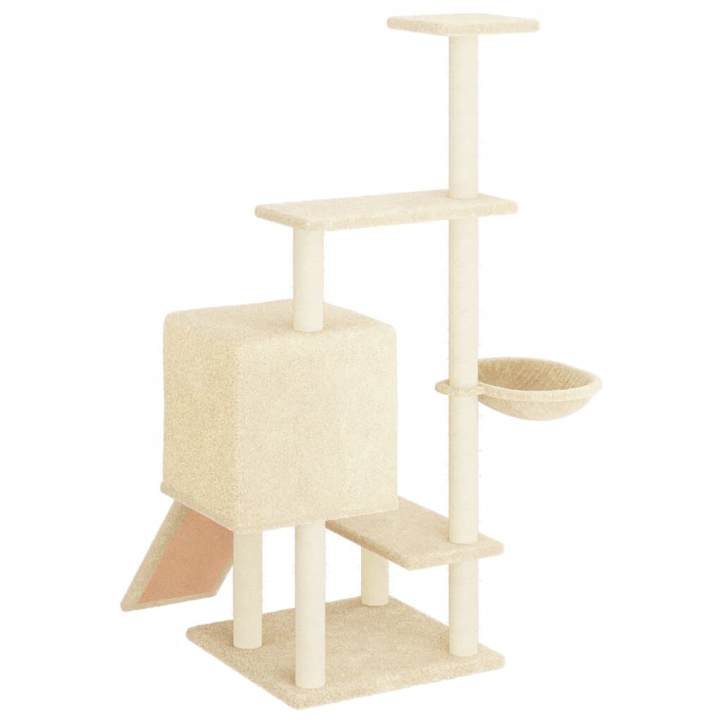 Vidaxl Rascador Para Gatos Con Postes De Sisal Color Crema 130,5 Cm_4