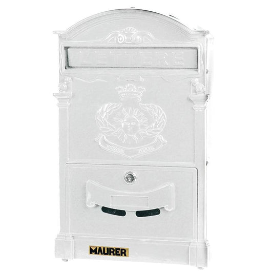 Buzón Maurer Jardín Aluminio Fundido Blanco 41 X 26 X 8 Cm._0