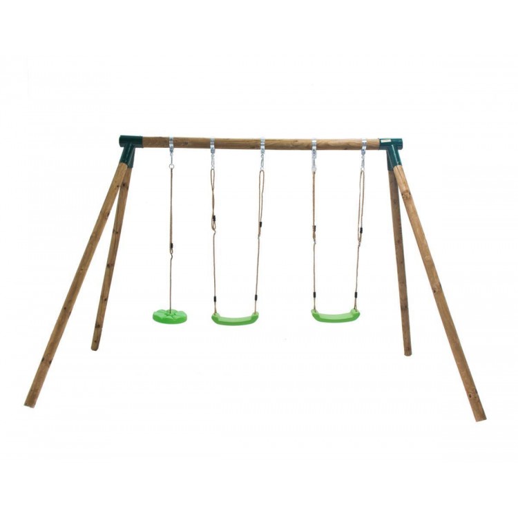 Columpio Doble De Madera Redonda Masgames Kibo Xl Plus._0