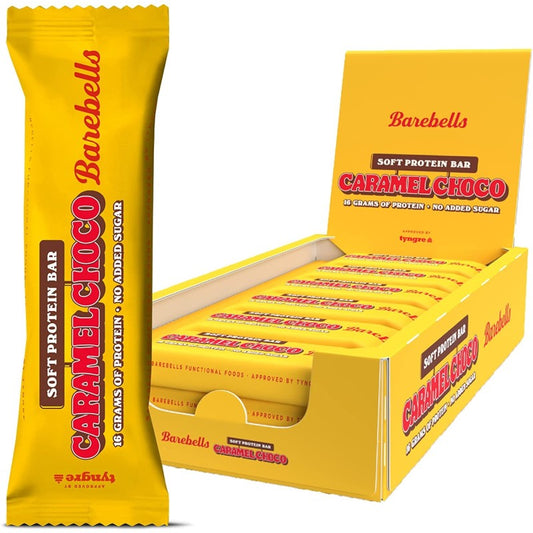 Caja de 12 Barritas de 55gr Sabor Caramel Choco Barebells_0