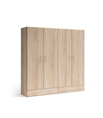 Armario 4 Puertas Abatibles 2 Cajones Acabado Roble Cambrian, 197cm(alto) 197cm(ancho) 51c_0