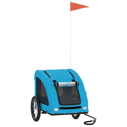 Vidaxl Remolque De Bicicleta Mascotas Hierro Tela Oxford Azul_0