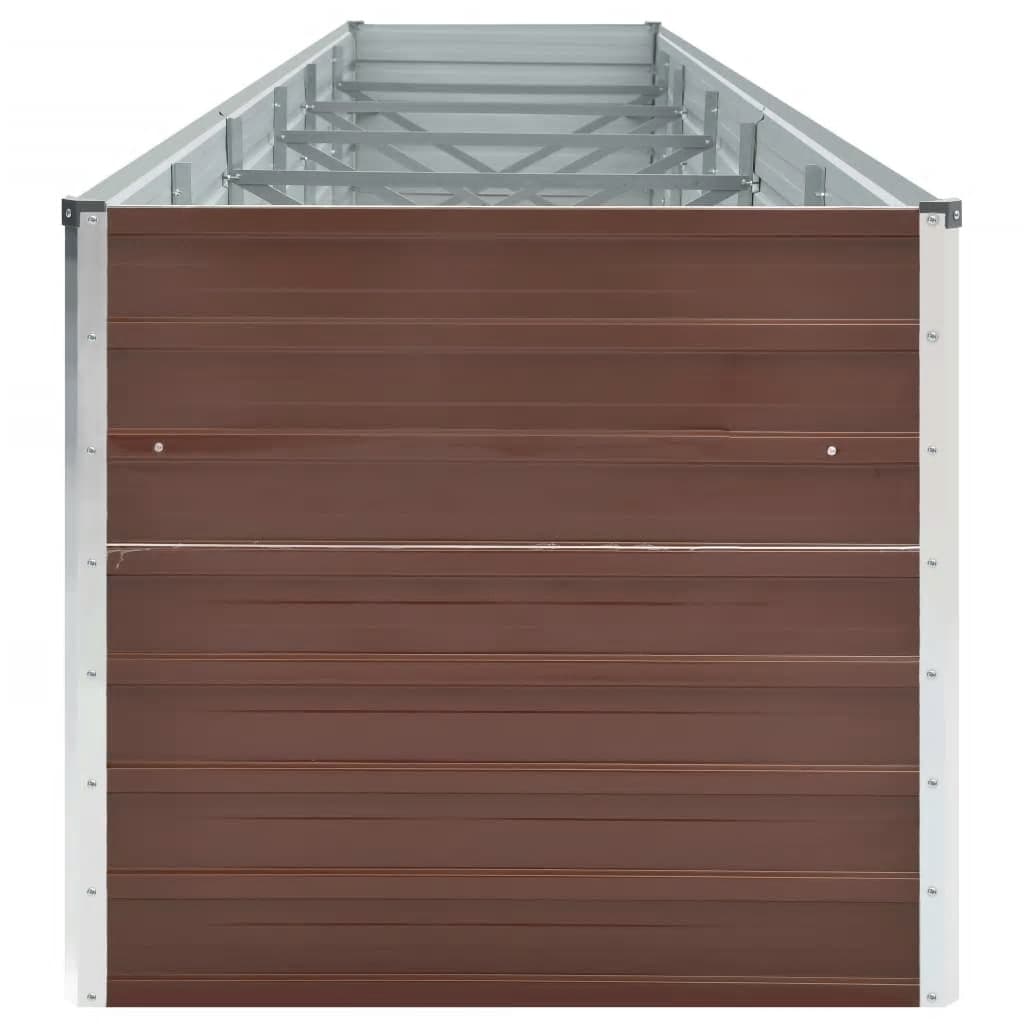 Arriate De Jardín De Acero Galvanizado Marrón 480x80x77 Cm_3