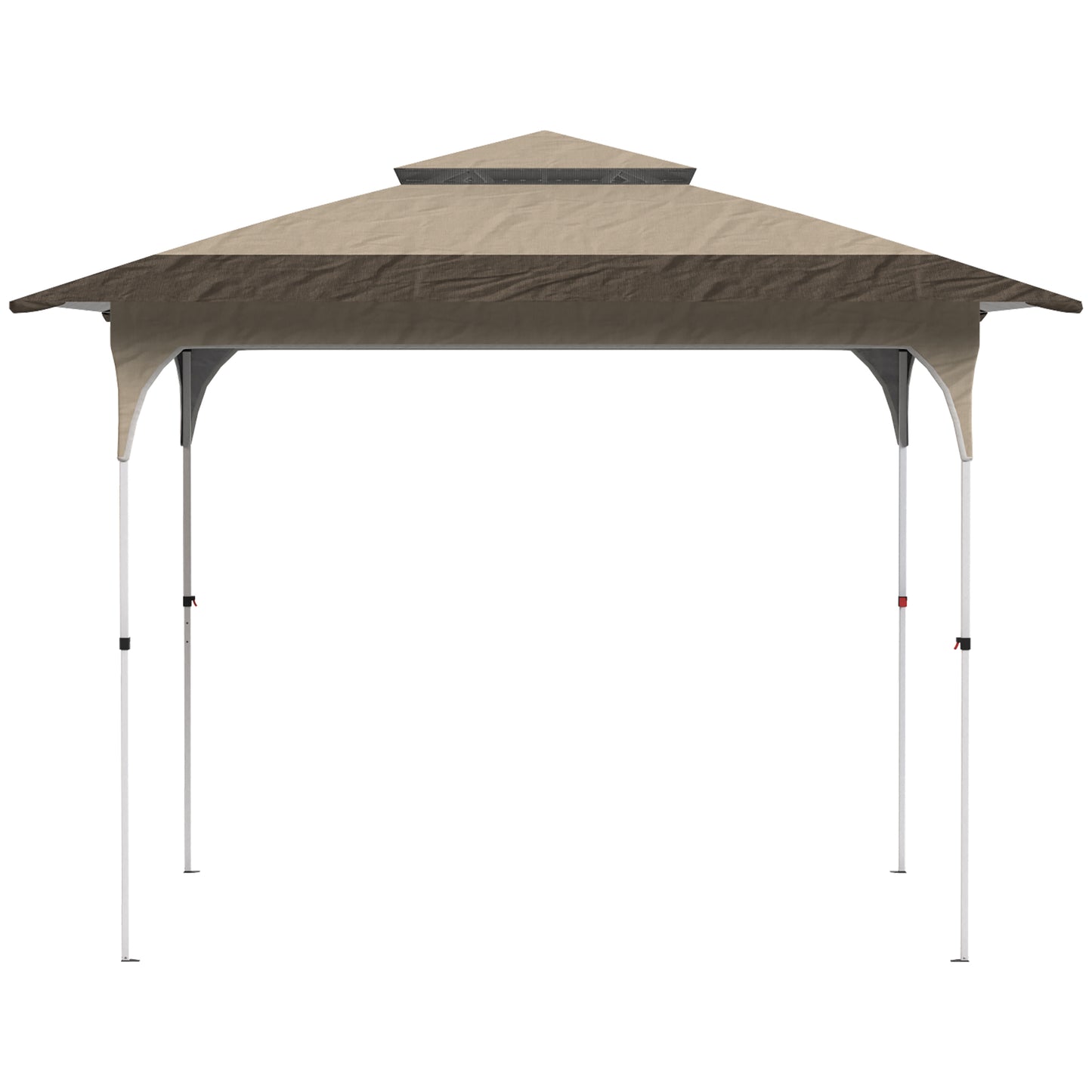 Outsunny Carpa Plegable 3,5x3,5 M Con Doble Techo Altura Ajustable Upf50+ Caqui_3
