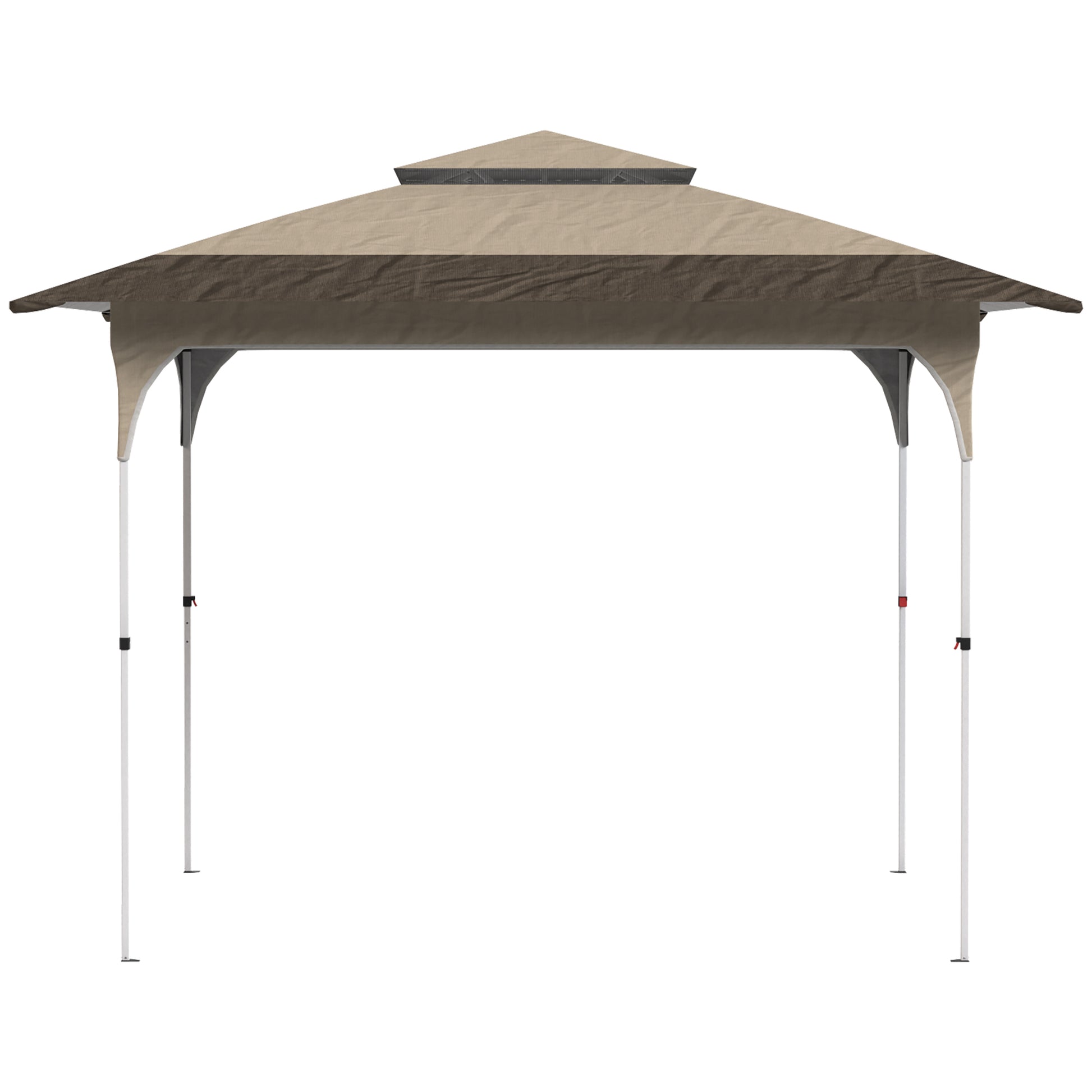 Outsunny Carpa Plegable 3,5x3,5 M Con Doble Techo Altura Ajustable Upf50+ Caqui_3