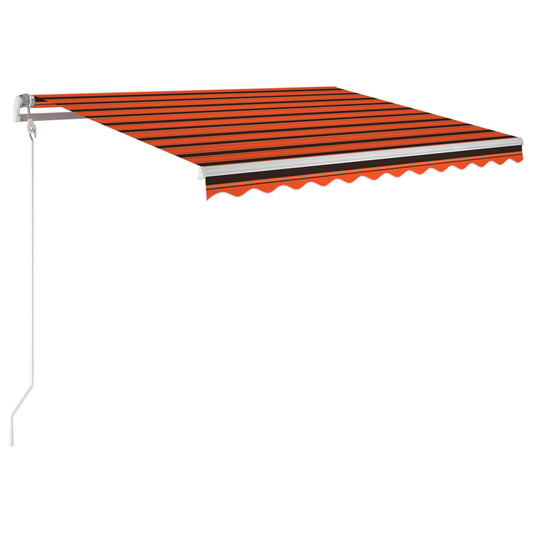 Toldo Automático Led Sensor De Viento Naranja Marrón 350x250 Cm_0