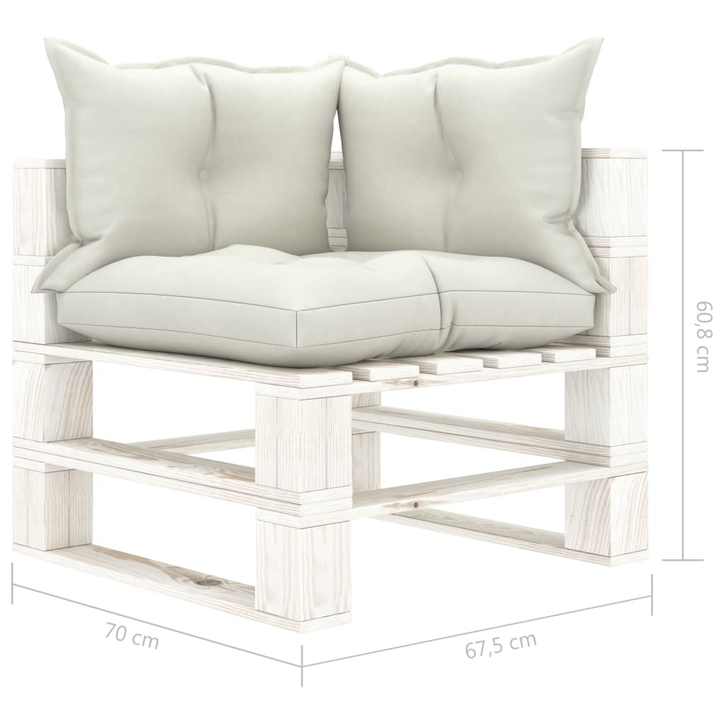 Vidaxl Sofá De Palets 3 Plazas De Jardín Madera Con Cojines Beige_2