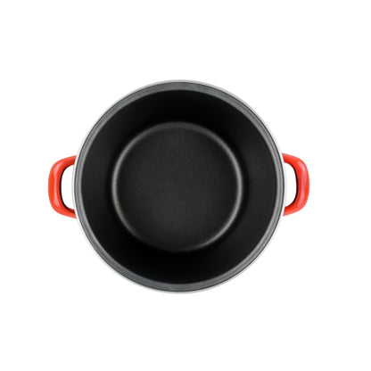 Olla 'sr' Ø20cm Con Tapa Vidrio Rojo Magefesa