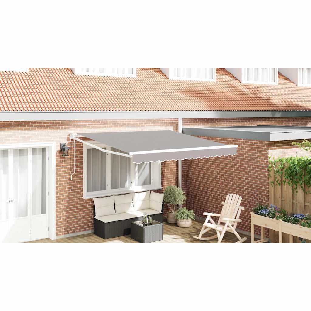 Toldo Retráctil Gris Claro 300 X 250 X 165 Cm Poliéster Y Metal_1