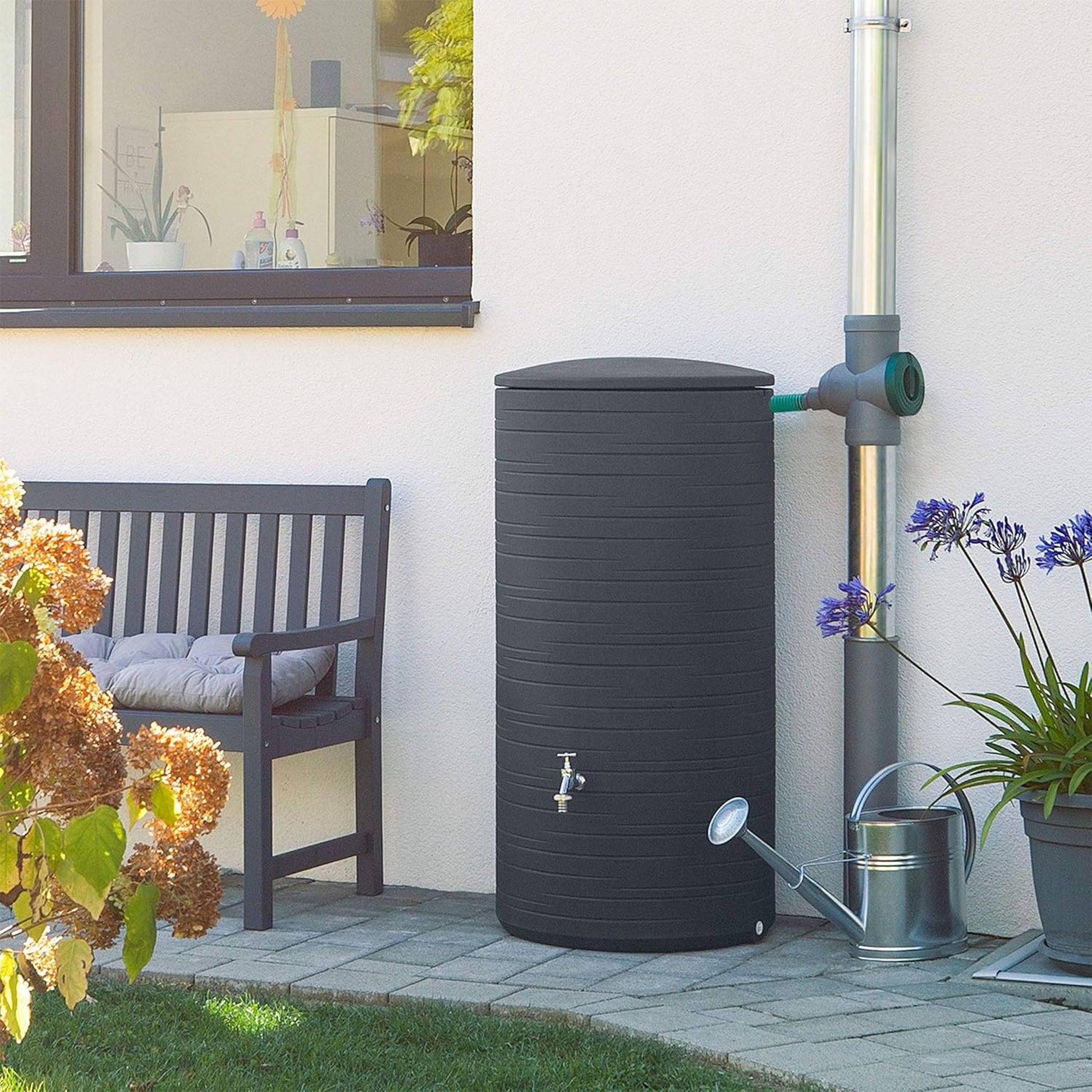 Bidón De Agua De Lluvia Novara 280l Color Granito Negro