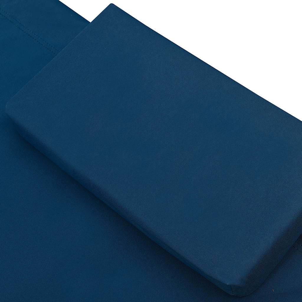 Tumbona De Jardín Con Toldo Y Cojines Azul_4