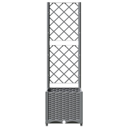 Jardinera Con Enrejado Pp Gris Claro 40x40x136 Cm_2
