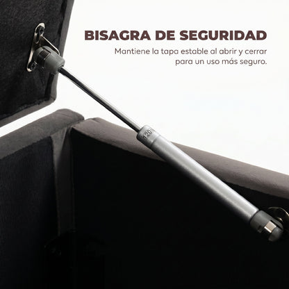 Homcom Puff Almacenaje Banco Almacenaje 141l 137x41x42 Cm Carga 240 Kg Gris_5