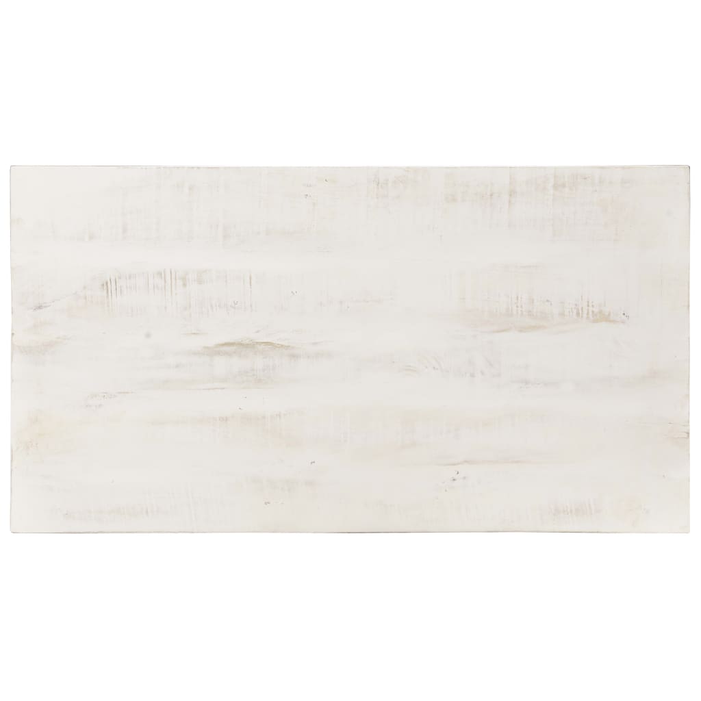 Mesa De Centro De Madera Maciza De Mango Blanca 110x60x45 Cm_2