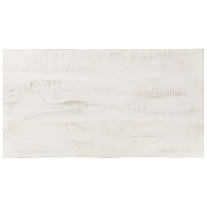 Mesa De Centro De Madera Maciza De Mango Blanca 110x60x45 Cm_2