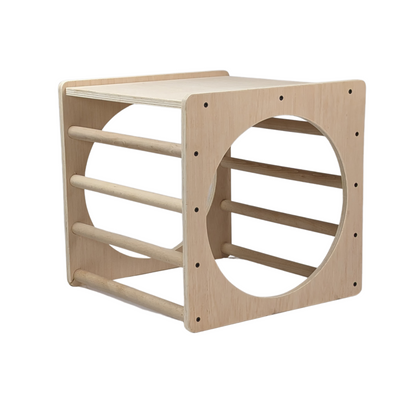 Cubo De Escalada/aprendizaje Pikler De Madera Natural. Med: 50 X 50 X 50 Cm. Cunksc0010. Woodgo._0