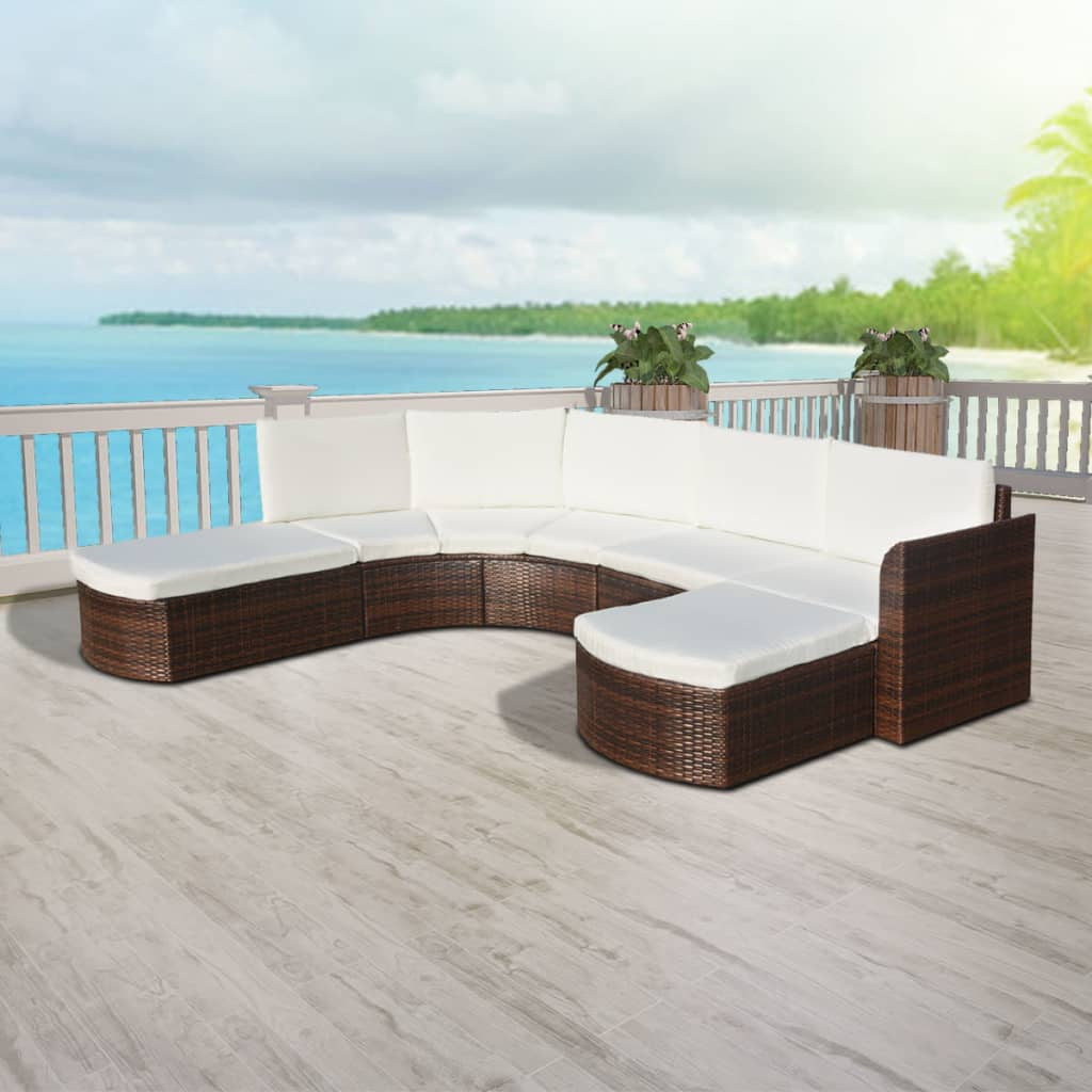 Vidaxl Set Muebles De Jardín 4 Piezas Y Cojines Ratán Sintético Marrón_4