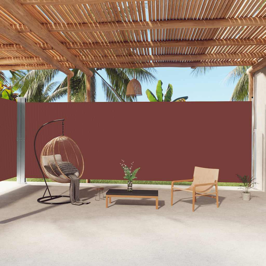 Vidaxl Toldo Lateral Retráctil Marrón 220x1000 Cm_1