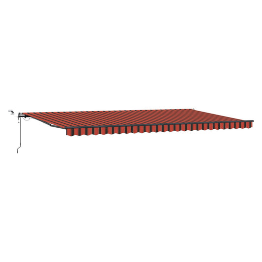 Toldo Retráctil Naranja Y Marrón 600 X 350 Cm Poliéster_0