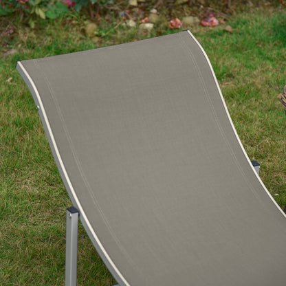Outsunny 2 Tumbonas Plegables Forma De S Aluminio Texteline Para Terraza Gris_3