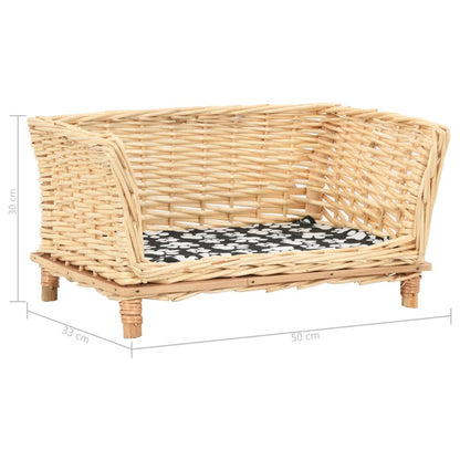 Vidaxl Cesta Para Perros Con Cojín Sauce Natural 50x33x30 Cm_5