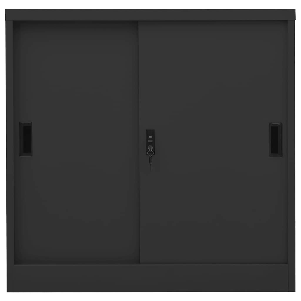 Armario De Puerta Corrediza Con Macetero Gris Antracita Acero_5