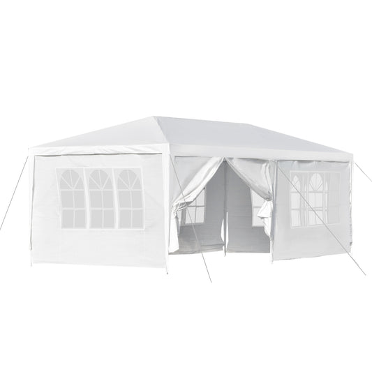 Outsunny Carpa Para Fiestas 6x3 M Con 2 Puertas 4 Paredes Extraíbles_0