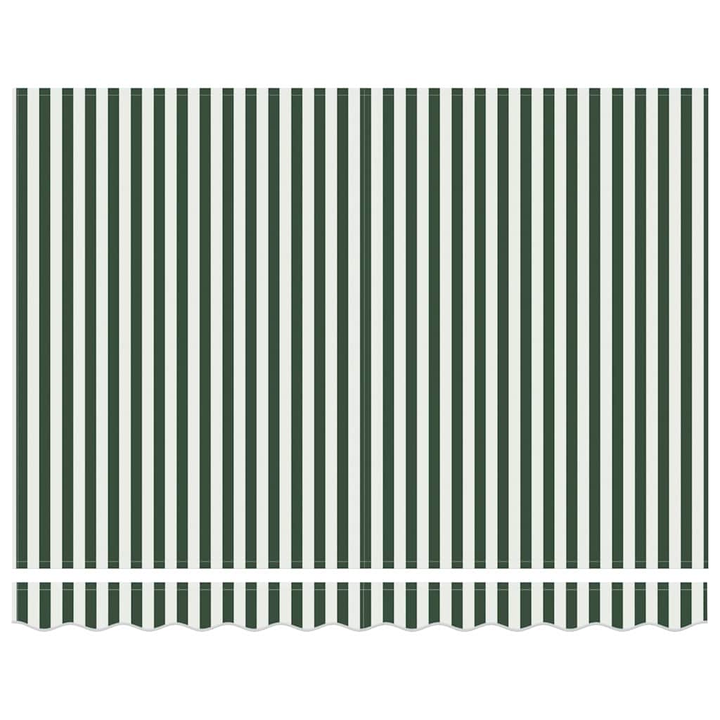 Toldo Retráctil Verde Y Blanco 350 X 250 Cm Lona Y Aluminio_5
