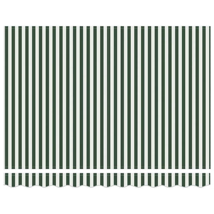 Toldo Retráctil Verde Y Blanco 350 X 250 Cm Poliéster Y Metal_5