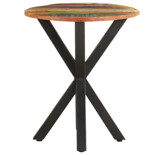 Mesa Auxiliar De Madera Maciza Reciclada 48x48x56 Cm_0