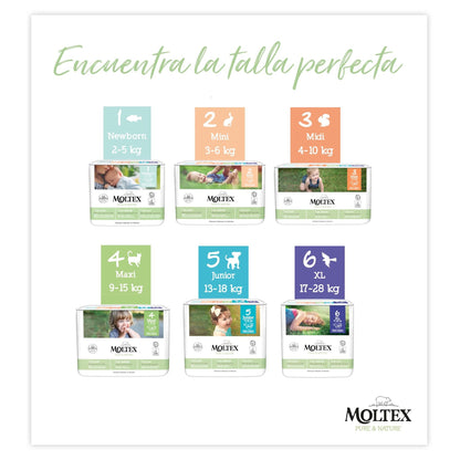 Pañales T1 (2-5kg) Moltex Pure & Nature, 22 Uds