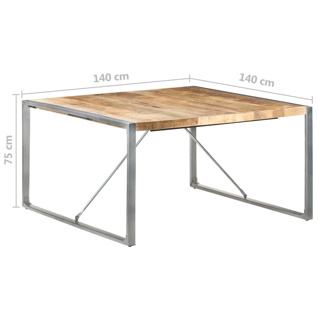 Mesa De Comedor Madera De Mango Rugosa 140x140x75 Cm_4